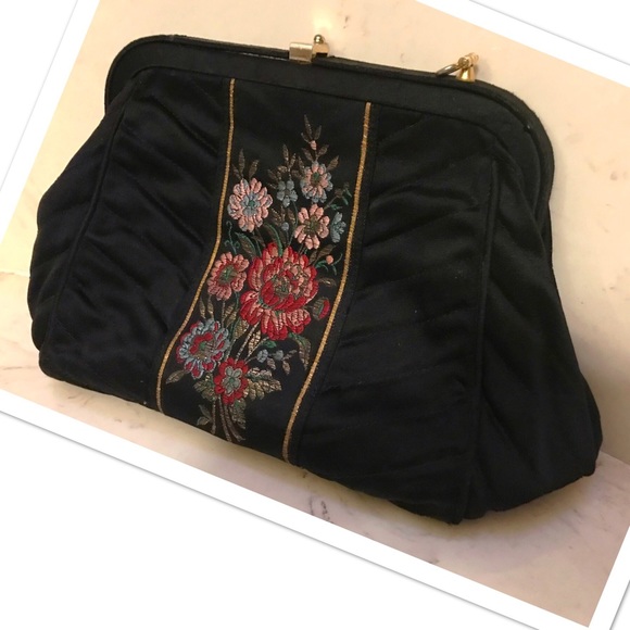1950s Unique Vintage Embroidered Pinup Clutch Bag - Picture 4 of 8